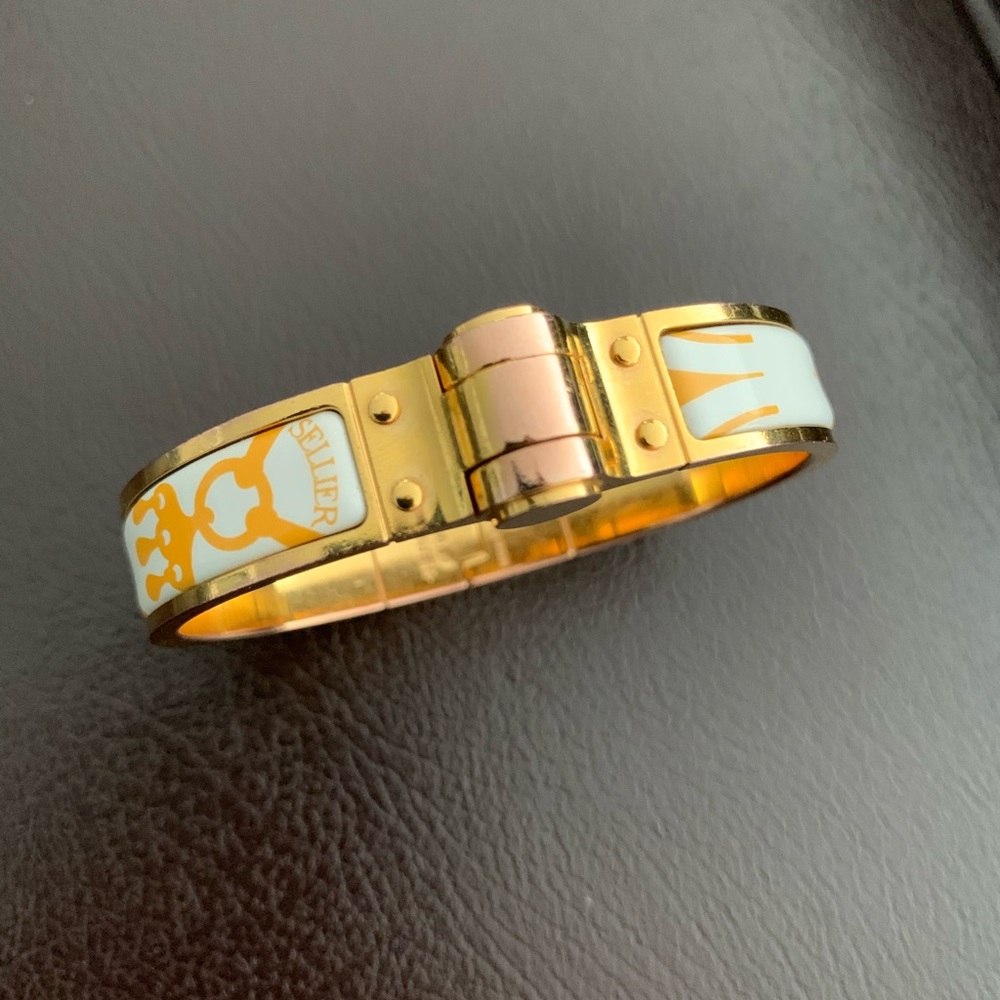 Hermes Enamel hinged bracelet